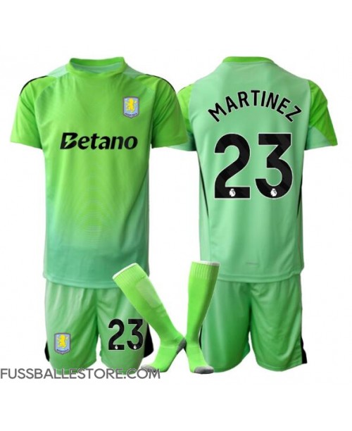 Günstige Aston Villa Emiliano Martinez #23 Torwart Auswärts Trikotsatzt Kinder 2025-26 Kurzarm (+ Kurze Hosen)